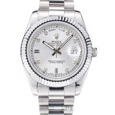 Aaa replica watch Day-Date Dial Steel Stainless Silver Polished Rolex 1025